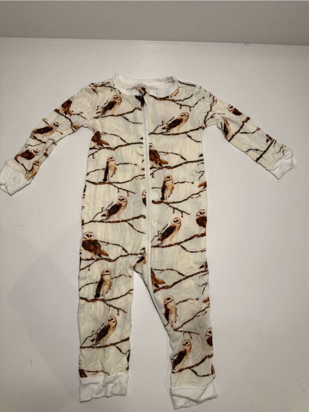 Milk Barn Owl Baby One-Piece with Matching Bag 6-9m